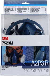 3M - 7500-Serie Halfgelaatsmasker Gas- en dampmasker Herbrkbr Masker 7523M