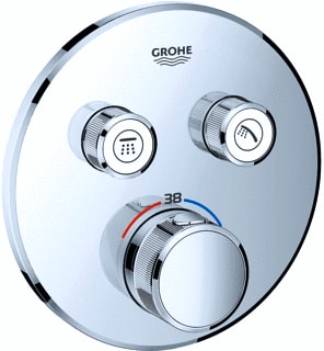 Grohe - Grohtherm SmartControl Inbouwmengkraan Therm Sc Opbl M/Omst Rnd