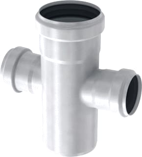 Aco - Pipe Fitting met 4 aansluitingen verldub tstuk d50x40