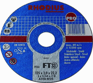 Rhodius - FTK33 Slijpschijf Doorslsch 125X3 Mtl