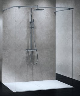 Novellini - Inloopdouche baswnd kuadra 136 cm chr