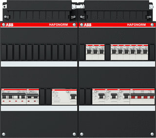 ABB - Hafonorm HAD Groepenkast, geassembleerd Inst.Kast He-H44.C16.C8-44