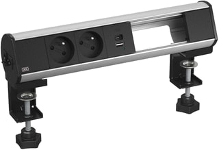 OBO - Bureau aansluitunit DESKBOX+CLMP 325X71X78 ALU