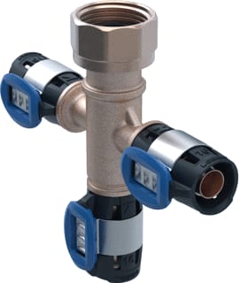 Geberit - FlowFit Fitting met 6 aansluitingen ff verdpin 3 d16x3/4''