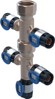 Geberit - FlowFit Fitting met 6 aansluitingen ff verdpin 5 d16x3/4''