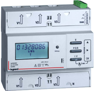 Legrand - LEXIC DIN Elektriciteitsmeter Kwh Mtr 3F 125A Mid Rs485