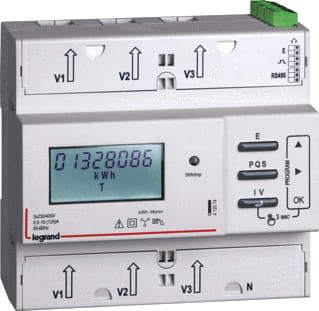 Legrand - LEXIC DIN Elektriciteitsmeter Kwh-Meter 3F 125A M Imp