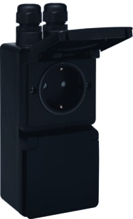 Niko - Hydro Wandcontactdoos (WCD schakelmat.) Wcd 2V Vert Schroef Zw