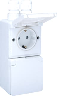 Niko - Hydro Wandcontactdoos (WCD schakelmat.) Wcd 2V Vert Steek Wit