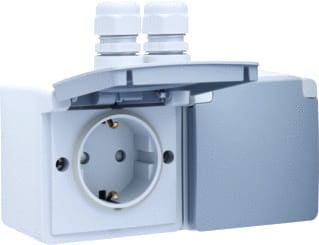 Niko - Hydro Wandcontactdoos (WCD schakelmat.) Wcd 2V Hor Schroef Gr