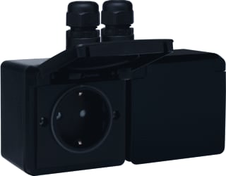 Niko - Hydro Wandcontactdoos (WCD schakelmat.) Wcd 2V Hor Schroef Zw