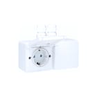 Niko - Hydro Wandcontactdoos (WCD schakelmat.) Wcd 2V Hor Steek Wit