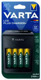 Varta - Universele batterijlader Lcd Plug Charger+ 4 Xaa