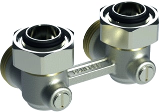 Danfoss - RLV-KS H-blok H-onderblok H-Blok 3/4 Dn20 Haaks