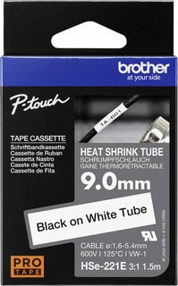Brother - Labeltape Krimpkous 9Mm 1,5M Zw/Wit