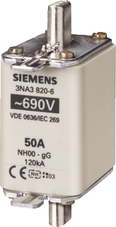 Siemens - 3NA3 NH00 Smeltpatroon (mes) Mespatr. 3Na38206