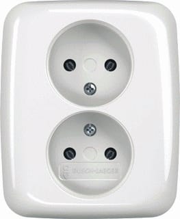 ABB Busch-Jaeger - Reflex SI Wandcontactdoos (WCD schakelmat.) Wcd 2V 2P 202 Ujr-214