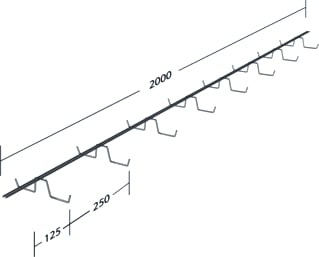 JMV - Draadgoot Kapstokgoot 2M 50Mm Staal