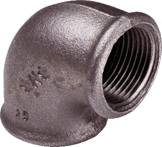 Nefit Industrial - Zwart 90 Fitting met 2 aansluitingen Neft Knie 3 Zw