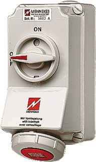 Mennekes - Duo CEE-cont.doos uitschak.baar, bevei. wcd cee 4p 32a 400 wd duo