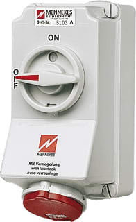 Mennekes - Duo CEE-cont.doos uitschak.baar, bevei. wcd cee 5p 16a 400v duo