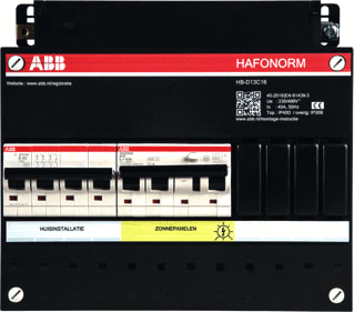 ABB - Hafonorm HB Groepenkast, geassembleerd Inst.Kast Pv 16A 3F 40A 3F