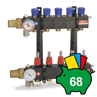 Robot Vloerverwarming - LTC Verdeler voor hydronische circuits Comp Verd 5Gr+Kogkr 1 Bi