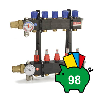 Robot Vloerverwarming - LTC Verdeler voor hydronische circuits Comp Verd 9Gr+Kogkr 1 Bi