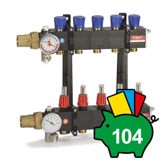Robot Vloerverwarming - LTC Verdeler voor hydronische circuits Comp Verd 10Gr+Kogkr 1 Bi