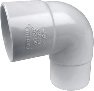 Wavin - Fitting met 2 aansluitingen Wadal Pvc L-Bocht 88 Wt 32