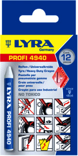 Lyra - Merkstift/-krijt Bandenkrijt 9,5Mm Wit 12