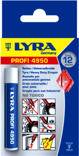 Lyra - Merkstift/-krijt Bandenkrijt 15Mm Wit 12