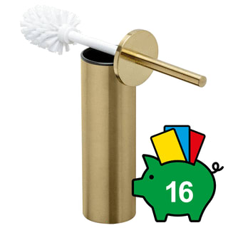 Geesa - Nemox Brushed gold Closetborstelgarnituur Toiletborstelhdr Muurbev