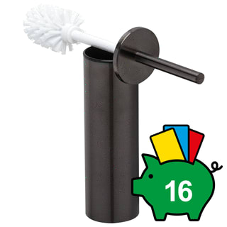 Geesa - Nemox Brushed metal black Closetborstelgarnituur Toiletborstelhdr Muurbev