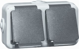 Honeywell Peha - Spatwaterdicht Wandcontactdoos (WCD schakelmat.) Wcd Ra 2V 2P Hor Gr