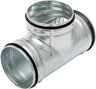AIR Spiralo® - KEN-LOK® T en Y-stuk rond luchtkanaal K-L. T-Stuk 90 125-100 Rt
