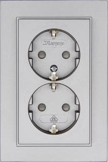 Kopp - HK07 Wandcontactdoos (WCD schakelmat.) Wcd 2V Ra Sh Stl