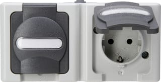 Kopp - Blue Electric Wandcontactdoos (WCD schakelmat.) Wcd 2V Ra Deks Bdr H