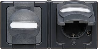 Kopp - Blue Electric Wandcontactdoos (WCD schakelmat.) Wcd 2V Ra Deks Bdr H A