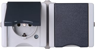 Kopp - ProAQA Wandcontactdoos (WCD schakelmat.) Wcd 2V Ra Deks H Grs