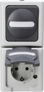 Kopp - Blue Electric Combinatie schakelaar/wcd Combinatie 1V Ra Vert Grs