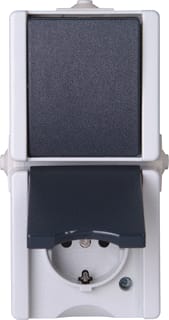 Kopp - ProAQA Combinatie schakelaar/wcd Combinatie 1V Ra Vert Grs