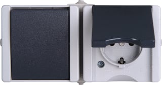 Kopp - ProAQA Combinatie schakelaar/wcd Combinatie 1V Ra Horz Grs
