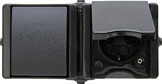 Kopp - ProAQA Combinatie schakelaar/wcd Combinatie 1V Ra Horz Zw