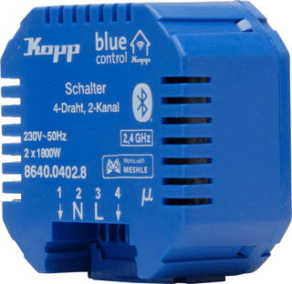 Kopp - Blue-control Radiofrequent ontvanger schakelmat. Inb Schak 2-Kan 4Dr Bt