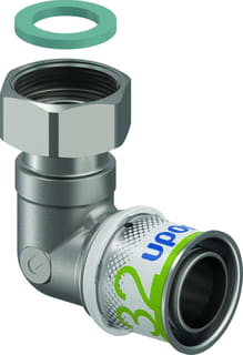 Uponor - S-Press PLUS Fitting met 2 aansluitingen Schroefv. Knie Bidr 32-1"
