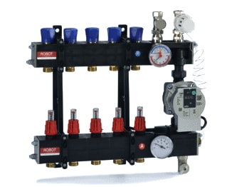Robot Vloerverwarming - LTVC Verdeler voor hydronische circuits Verd Comp 3Gr