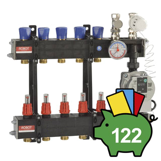 Robot Vloerverwarming - LTVC Verdeler voor hydronische circuits Verd Comp 6Gr