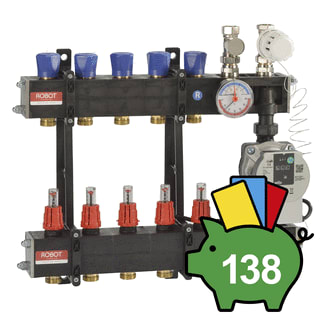 Robot Vloerverwarming - LTVC Verdeler voor hydronische circuits Verd Comp 8Gr