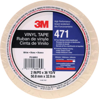 3M - 471F Zelfklevende tape Vinyltape 471 Wit 50Mmx33M